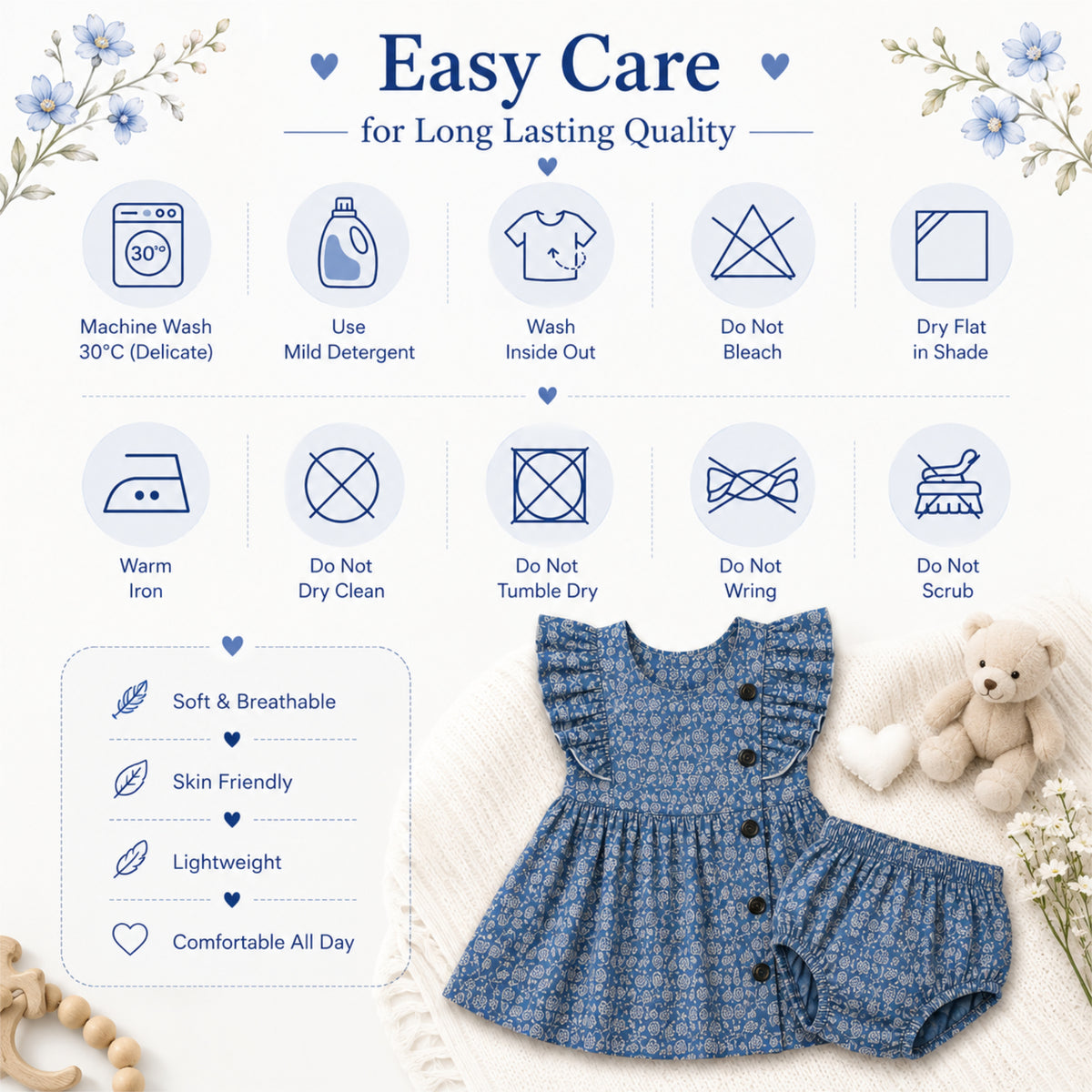 imotee Baby Girls Sleeveless Ruffle Dress with Bloomers Set
