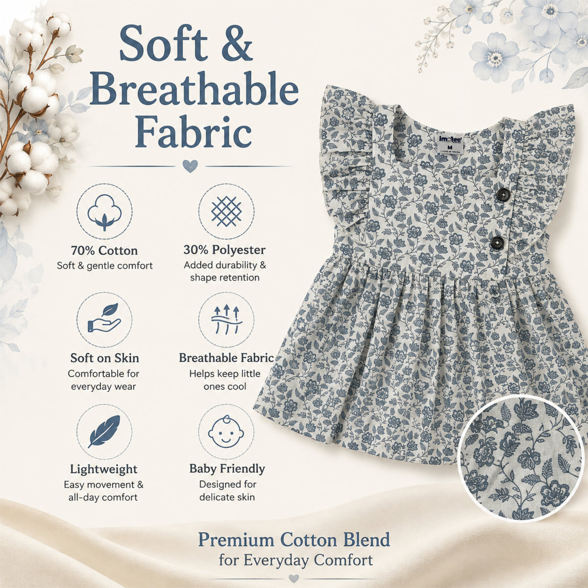 imotee Baby Girls Sleeveless Ruffle Dress with Bloomers Set